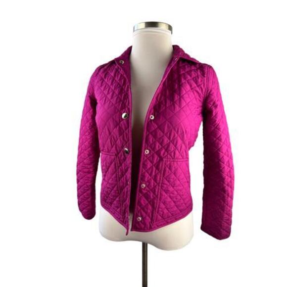 Lauren Ralph Lauren Diamond Quilted Jacket Hot Pink Fuchsia PS Petite S H14205 - Picture 9 of 10